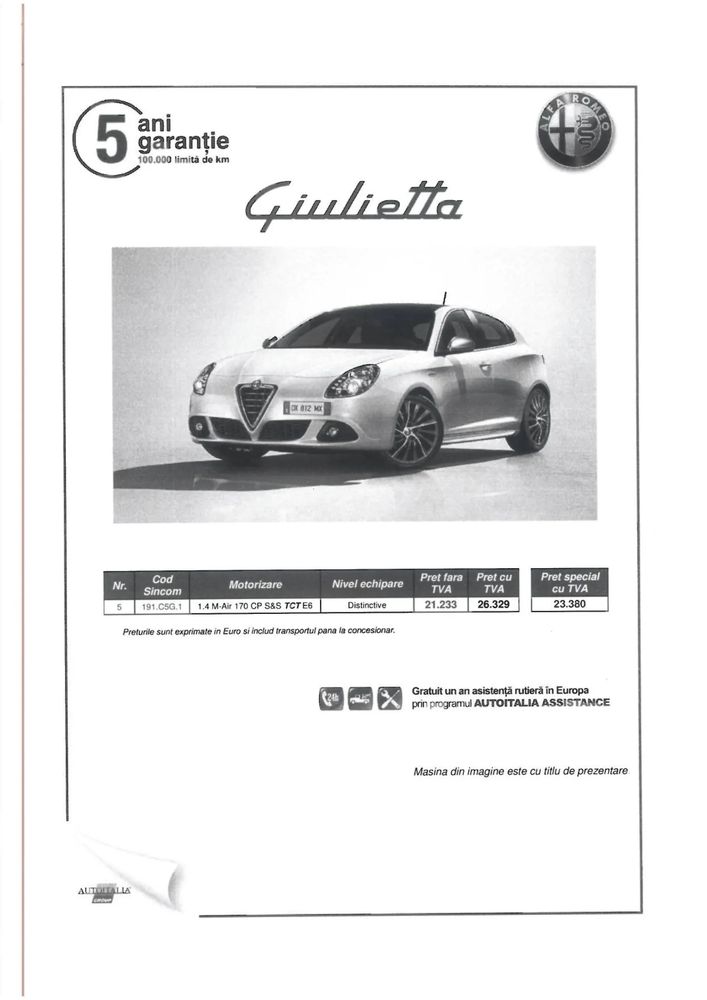 Alfa Romeo Giulietta 1.4 M-Air TCT Distinctive 2015