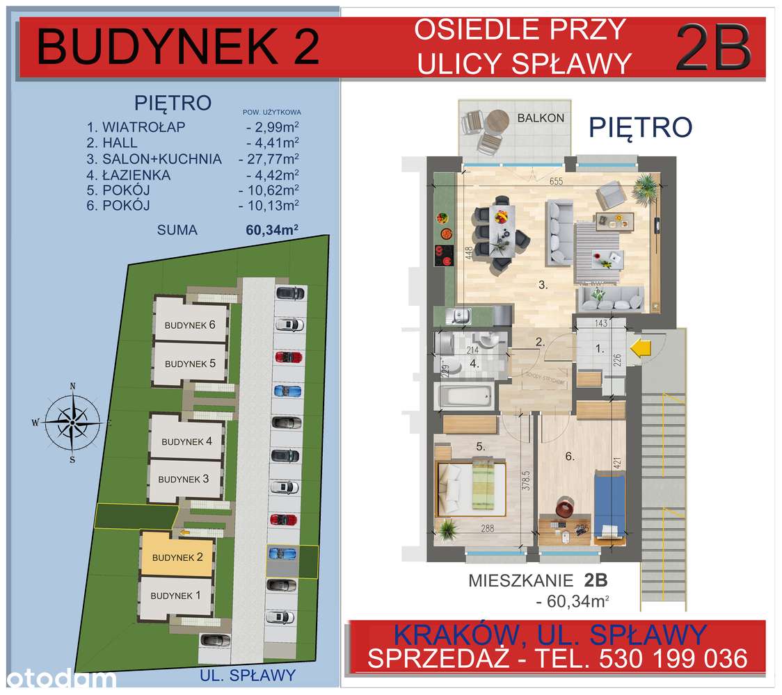Przedsprzedaż!!,Tylko 9800 zł,  3 pokoje(61m2),ogródek, balkon, Kraków - Pełny obrazek: 2/12