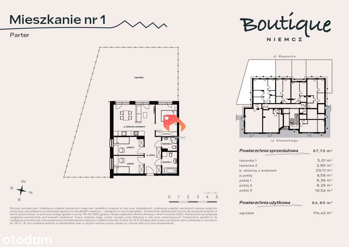 65m2 , 3 pokoje, ogród 114m2! Niemcz - Pełny obrazek: 5/5
