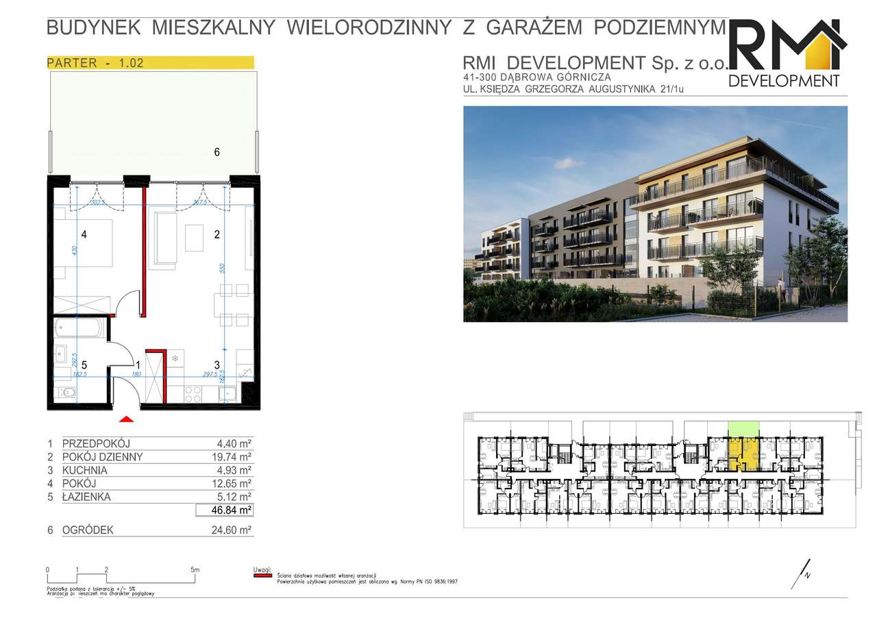 2 pokojowy apartament z ogródkiem- Projekt Redena - Pełny obrazek: 2/20