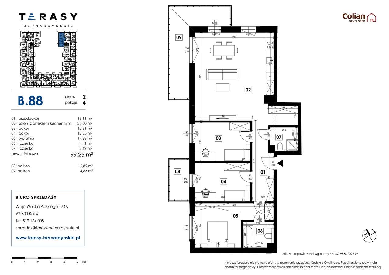 4-pokojowe mieszkanie 99m2 + 2 balkony - Pełny obrazek: 2/7