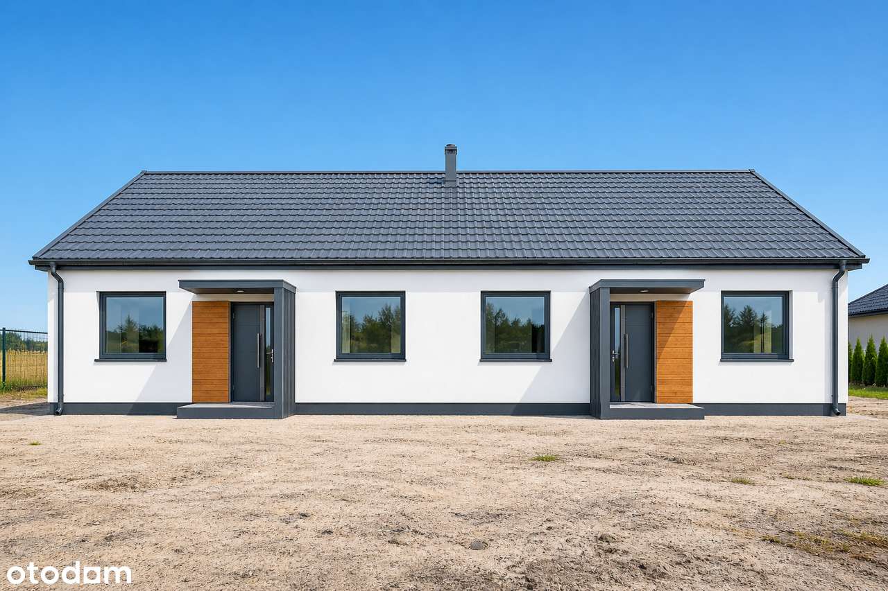Bliźniak parterowy 92 m2 z dużym ogrodem, Borkowice