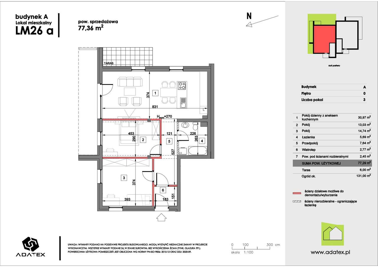 Zielona Podkowa | mieszkanie 3-pok. | 26A - 26/A - Pełny obrazek: 2/9