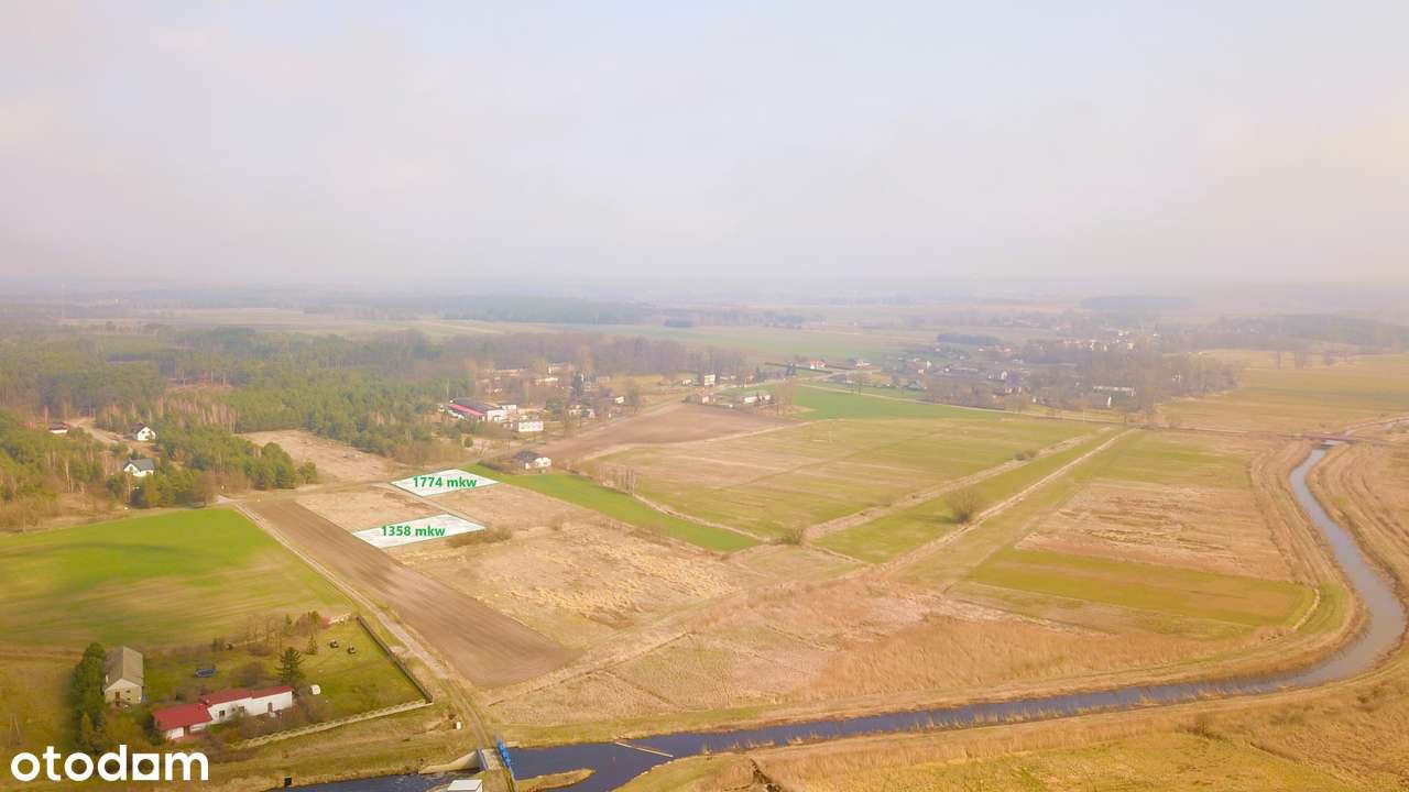 Działka budowlana 1358 lub 1774m² w MPZP; las, rzeka, prąd, woda-3