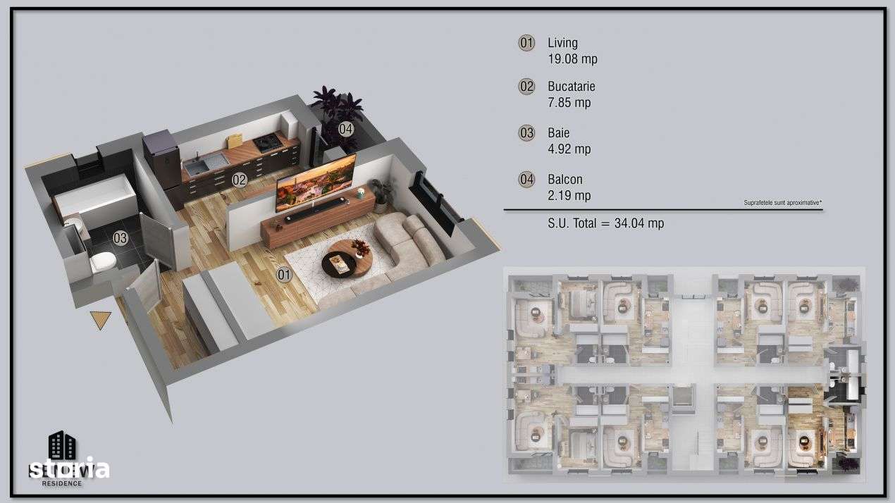 Garsoniera in zona Militari Residence finalizare aprilie 2026 - Imagine principală: 2/7