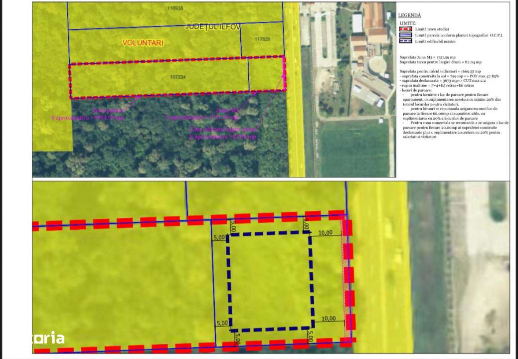 Teren construibil 10.000 mp – Voluntari, str. Tarlaua 13 – regim P - Imagine principală: 2/4