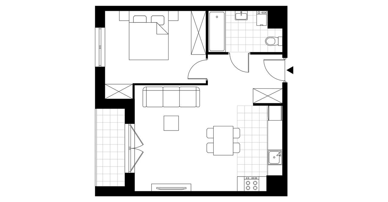 2-pokojowe mieszkanie 46 m² + loggia - Ansicht 4