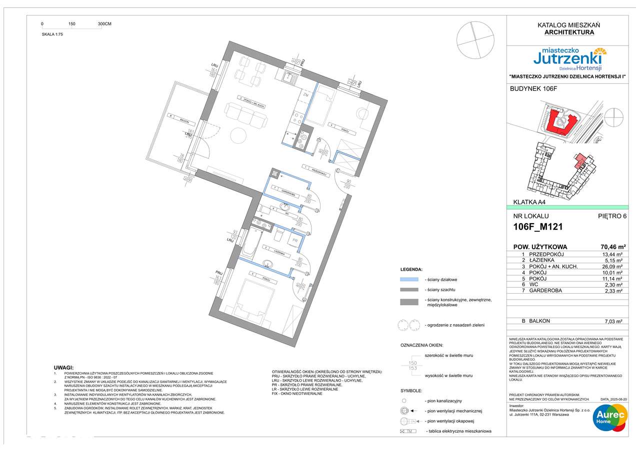 Miasteczko Jutrzenki Dzielnica Hortensji | 3 pokoje | 106F/M121 - Pełny obrazek: 2/7
