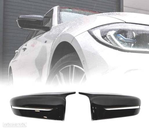 CAPAS DE ESPELHOS RETROVISORES ​​​​​​​PARA BMW G20 G28 19- PRETO BRILHANTE - 1