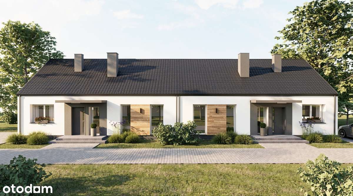 Nowoczesny dom parterowy 80,39 m² z dużą działką 420 m² | Konikowo
