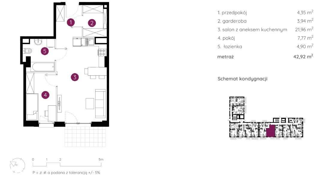 2 pokoje|Ursus|43m2|garderoba - Pełny obrazek: 5/5