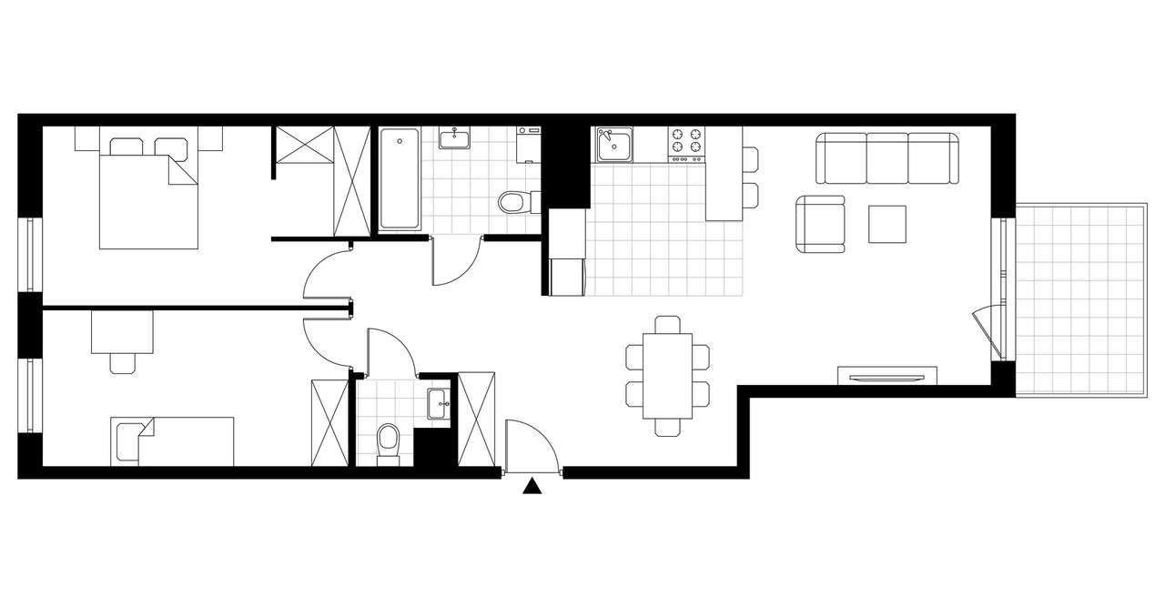 3-pokojowe mieszkanie 74m2 + balkon - Pełny obrazek: 3/8