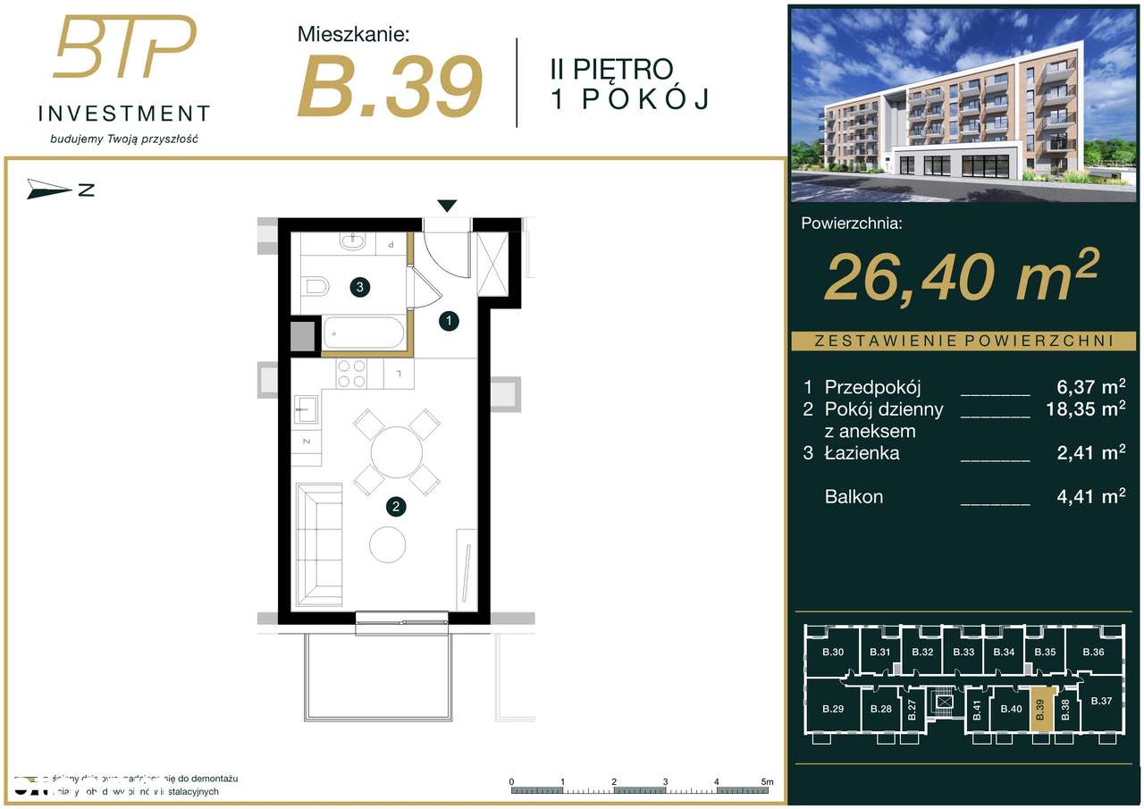 Mieszkanie na sprzedaż, 1 pokój, 26 m², Płońsk