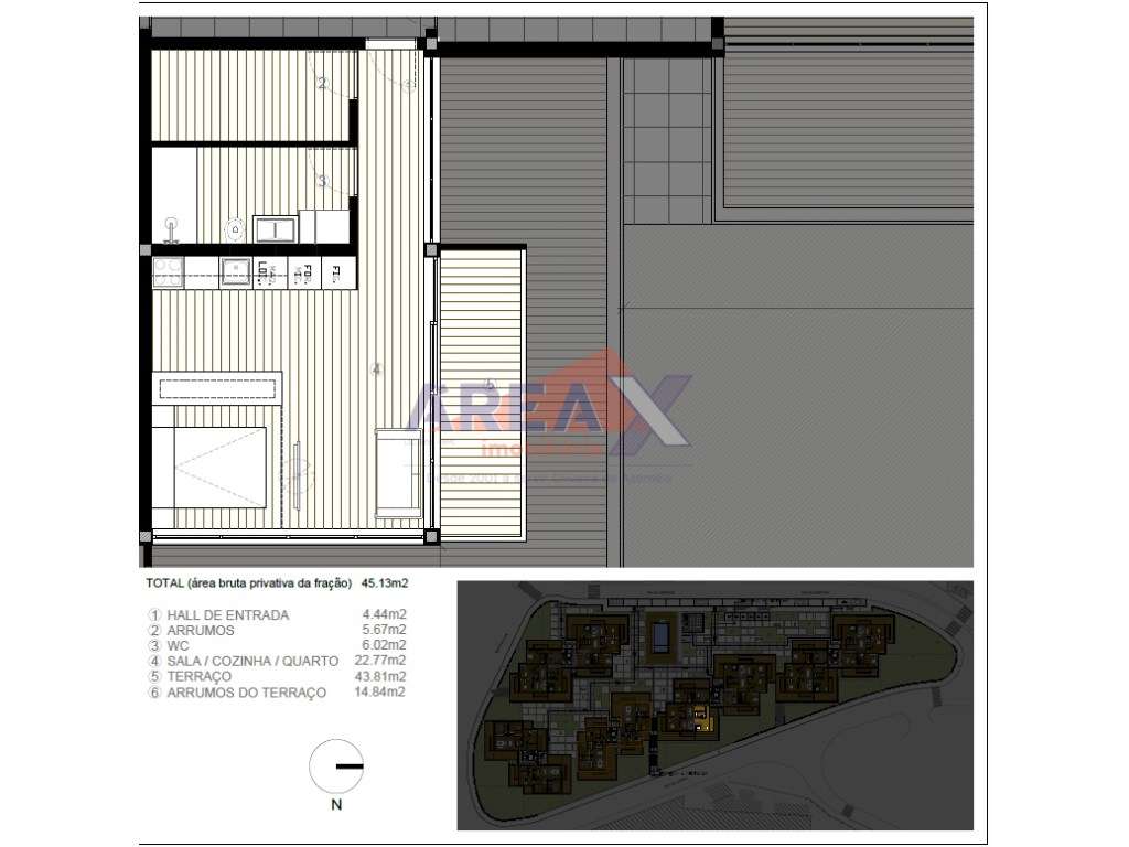 T0+1 adaptado a T1+1 | Como novo | Condomínio Fechado-30