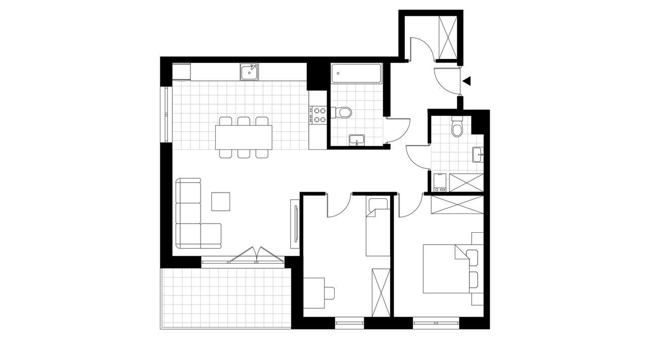 3-pokojowe mieszkanie 74m2 + balkon Bezpośrednio - Pełny obrazek: 3/8