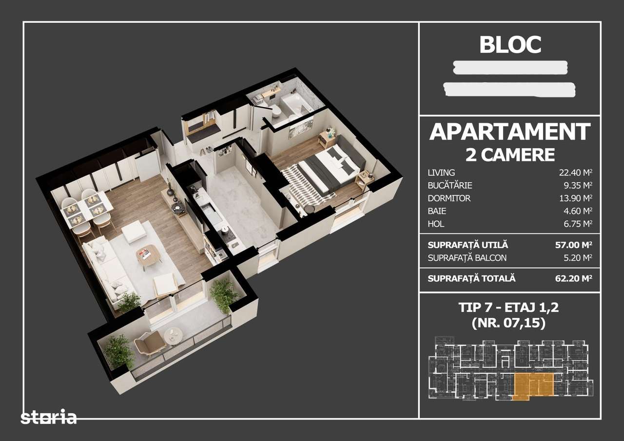 Apartament decomandat de vânzare - Popești Leordeni - 102 mp utili-16