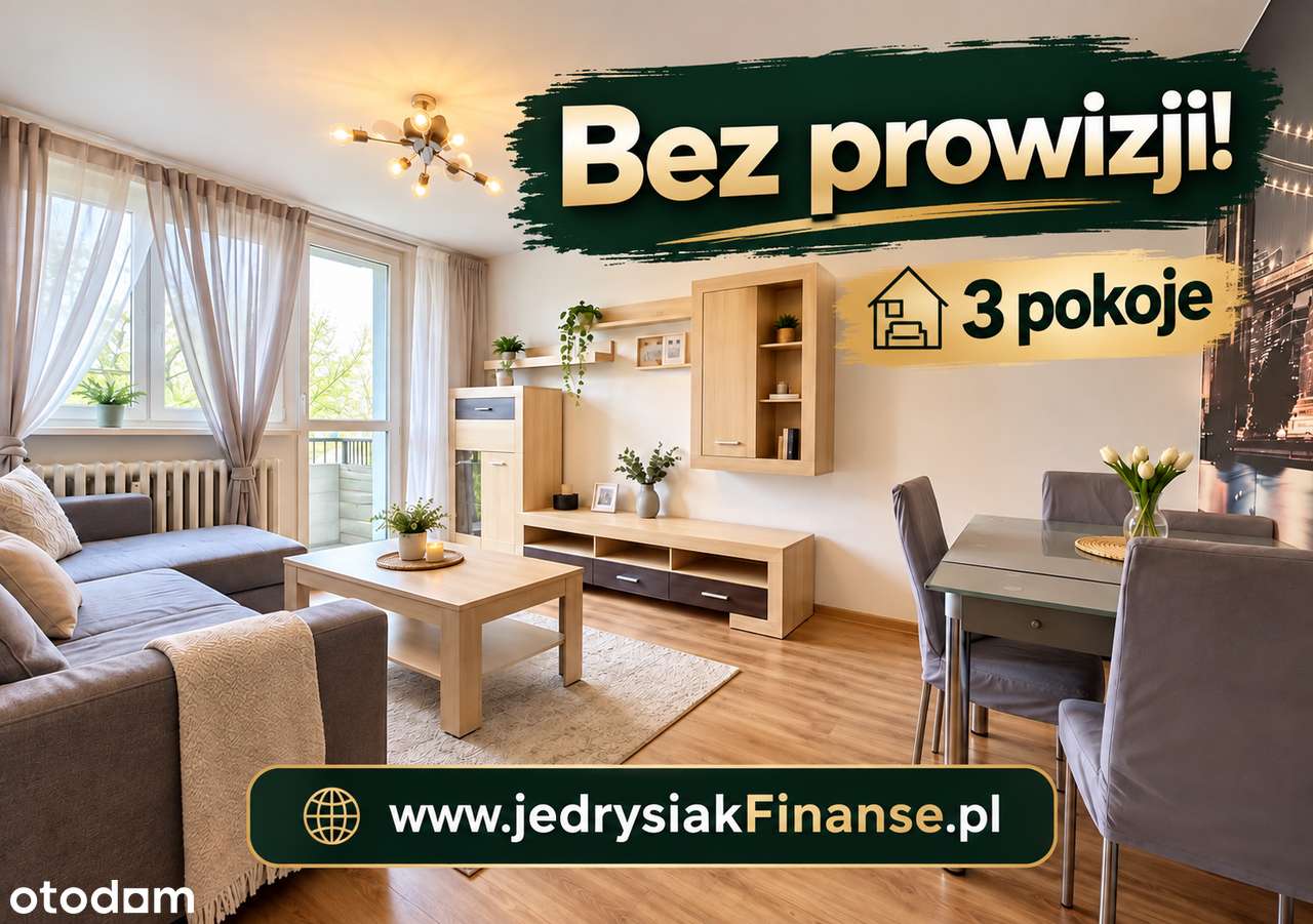 3 pokoje,ul.Staffa Balkon,2piętro,odnowiony blok i klatka,bez prowizji