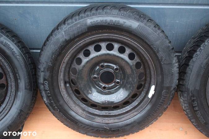 FELGI STALOWE OPONY ZIMOWE CONTINENTAL 195/65 R15 OPEL ASTRA ZAFIRA MERIVA 5x110 - 3