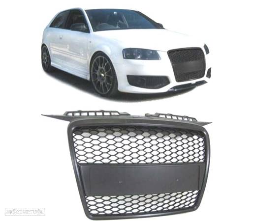 GRELHA FRONTAL COLMEIA SEM SÍMBOLO PARA AUDI A3 05-08 PRETA - 1