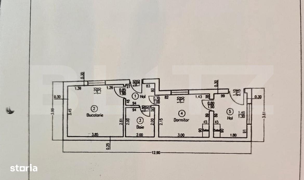 Casa renovabila cu 2 camere,36mp, in Centrul Vechi