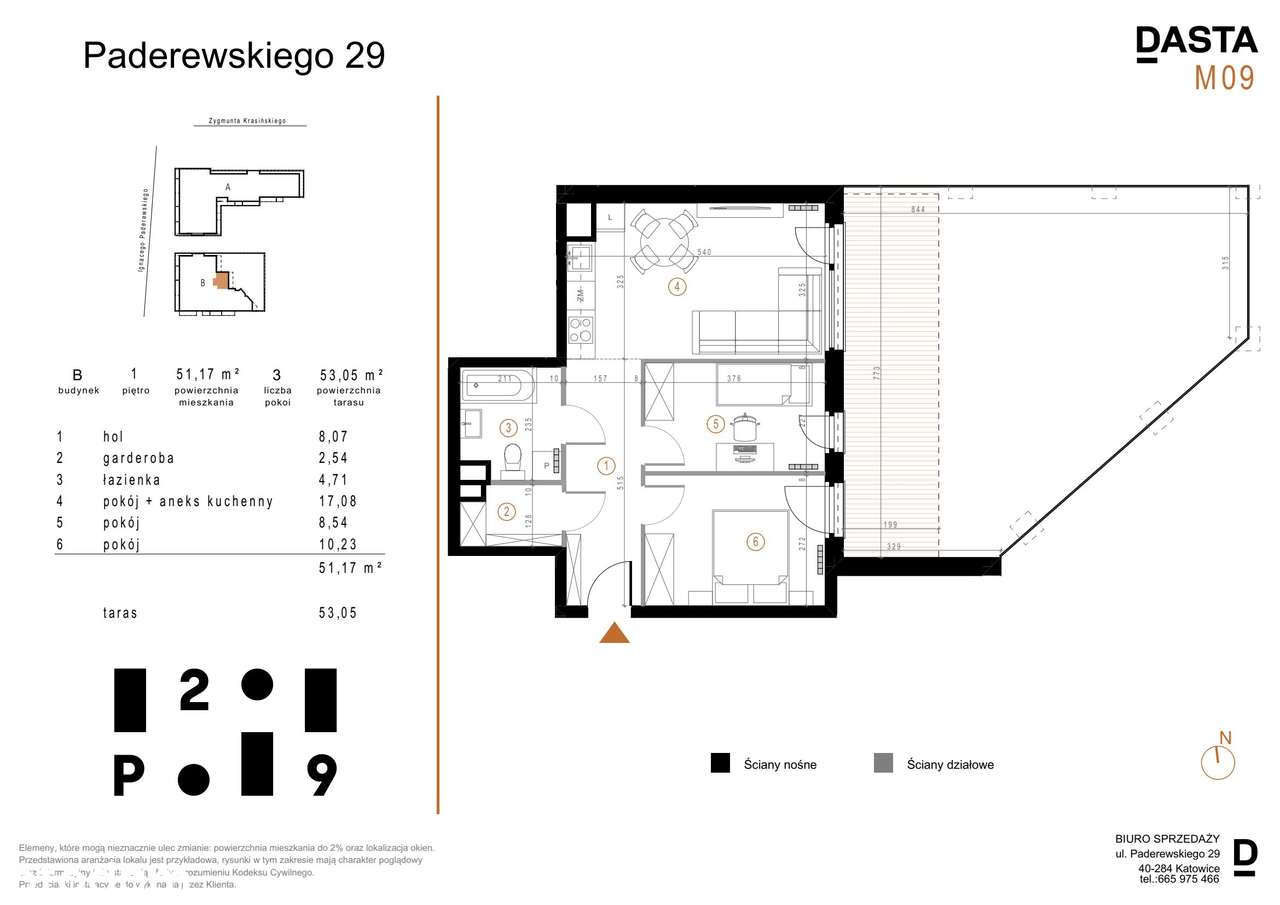 Paderewskiego 29 | mieszkanie 3-pok. | B_M09 - Pełny obrazek: 2/13