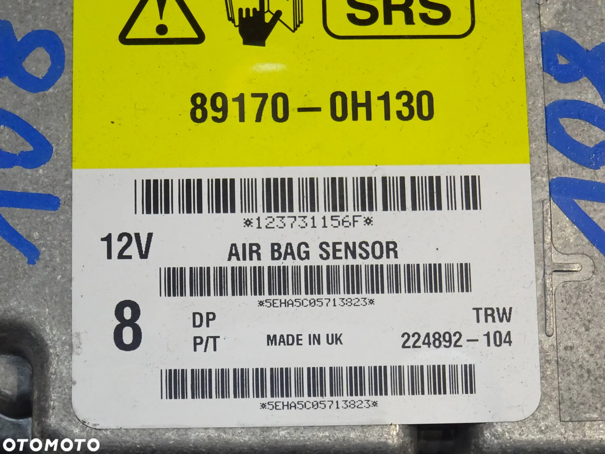 Sensor modul komputer airbag poduszek TOYOTA AYGO II CITROEN C1 II PEUGEOT 108 2014- - 4