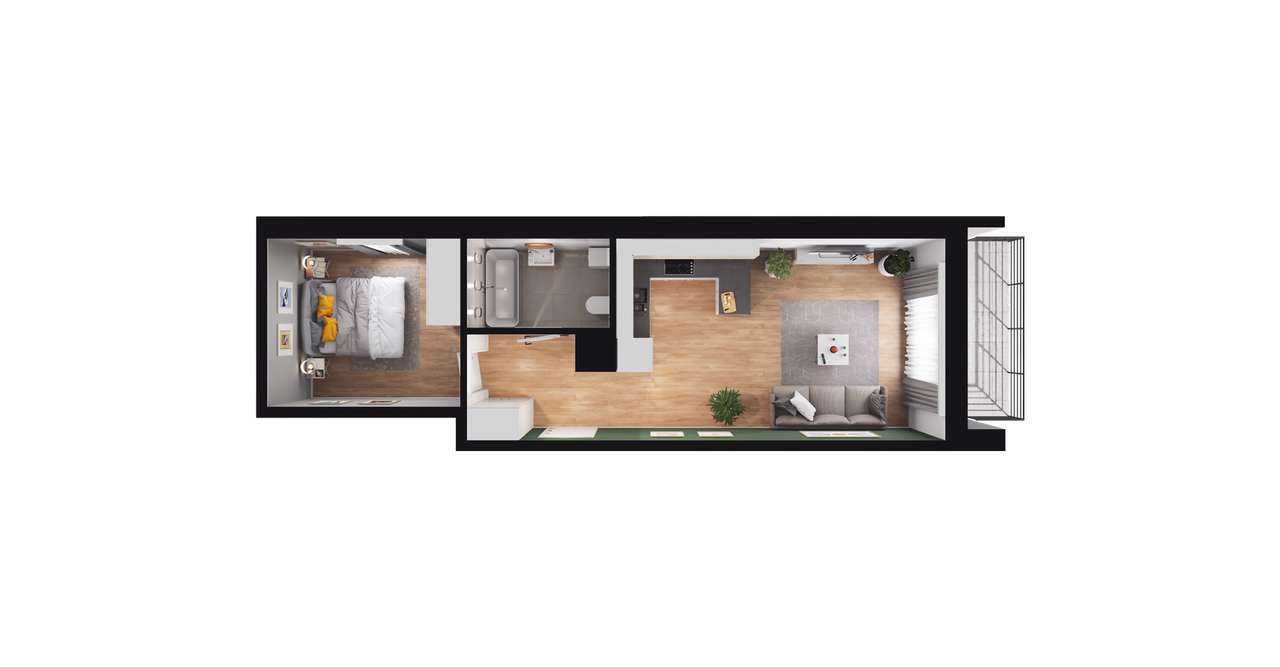 2-pokojowe mieszkanie 41m2 + balkon Bez Prowizji - Pełny obrazek: 3/9