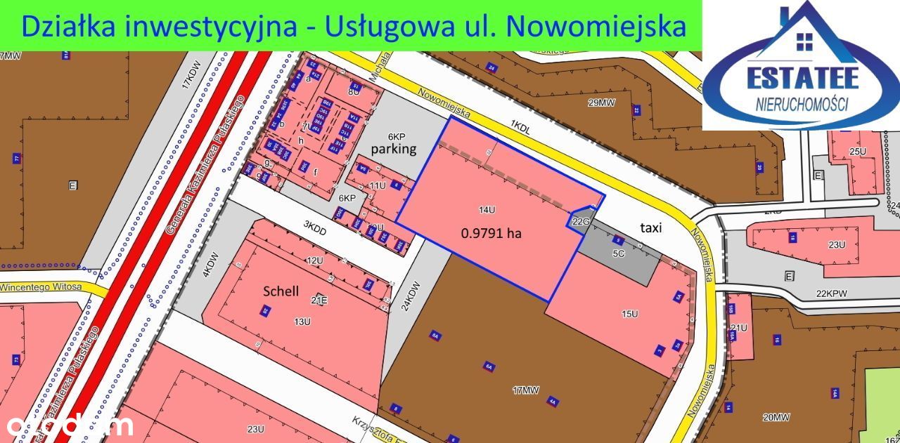 Działka inwestycyjna, 0.9791 ha, ul. Nowomiejska