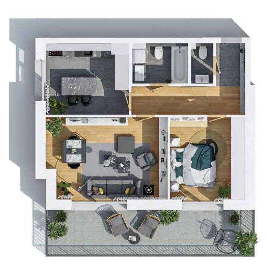 2-pokojowe mieszkanie | 54m2 | BALKON - Pełny obrazek: 4/12