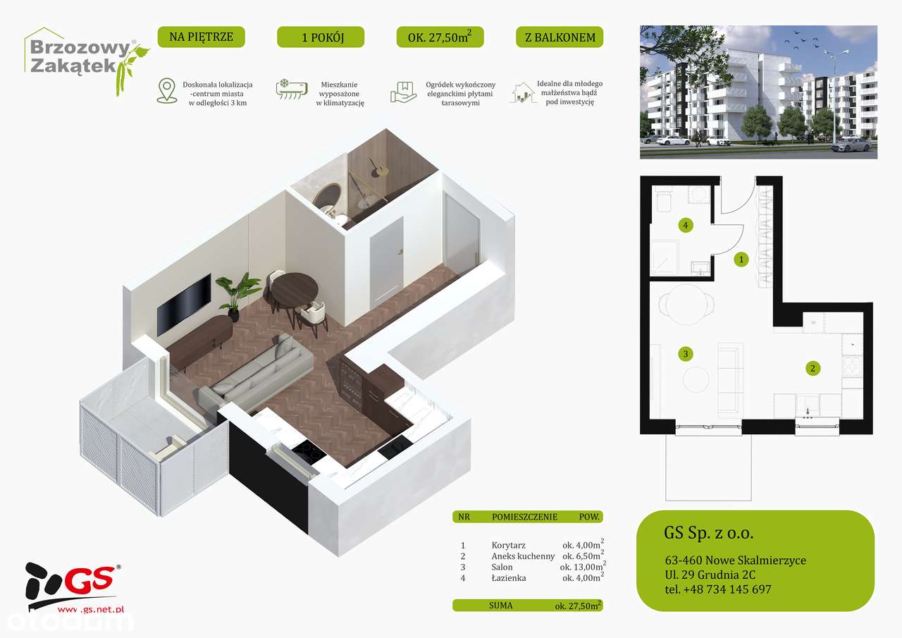 Kawalerka z balkonem nr 25 ul. Majorka - Pełny obrazek: 3/6