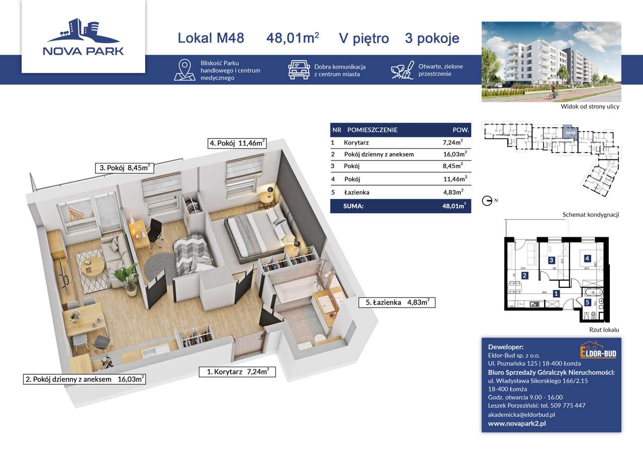 Mieszkanie  w nowym budownictwie, ul. Akademicka 42 - Pełny obrazek: 2/20