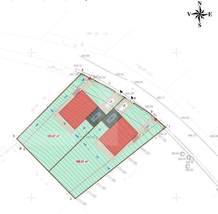 Teren intravilan 1142mp, situat in Chinteni,pentru constructia a 2 uni