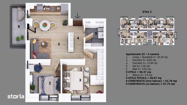 Apartament 2 camere | Ion Creanga / Nichita Stanescu Odaile 500m DN1-18