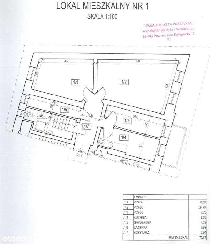 Mieszkanie 28 czerwca 1956 r nr 1-1