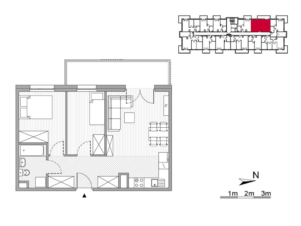 ul. Powstańców | mieszkanie 3-pok. | F 73 - Pełny obrazek: 2/7