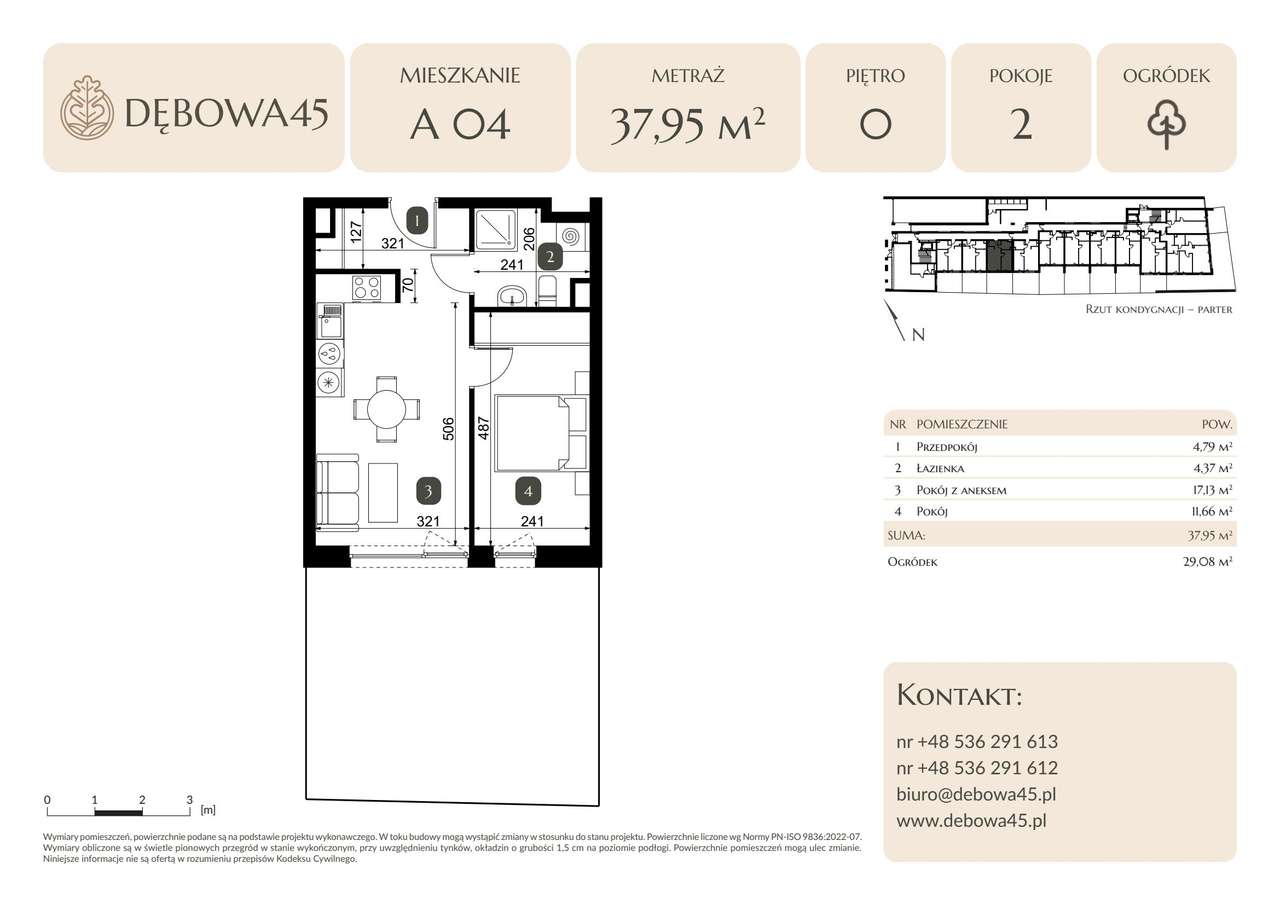 2-pokojowe mieszkanie 37m2 + ogródek Bez Prowizji - Pełny obrazek: 2/8
