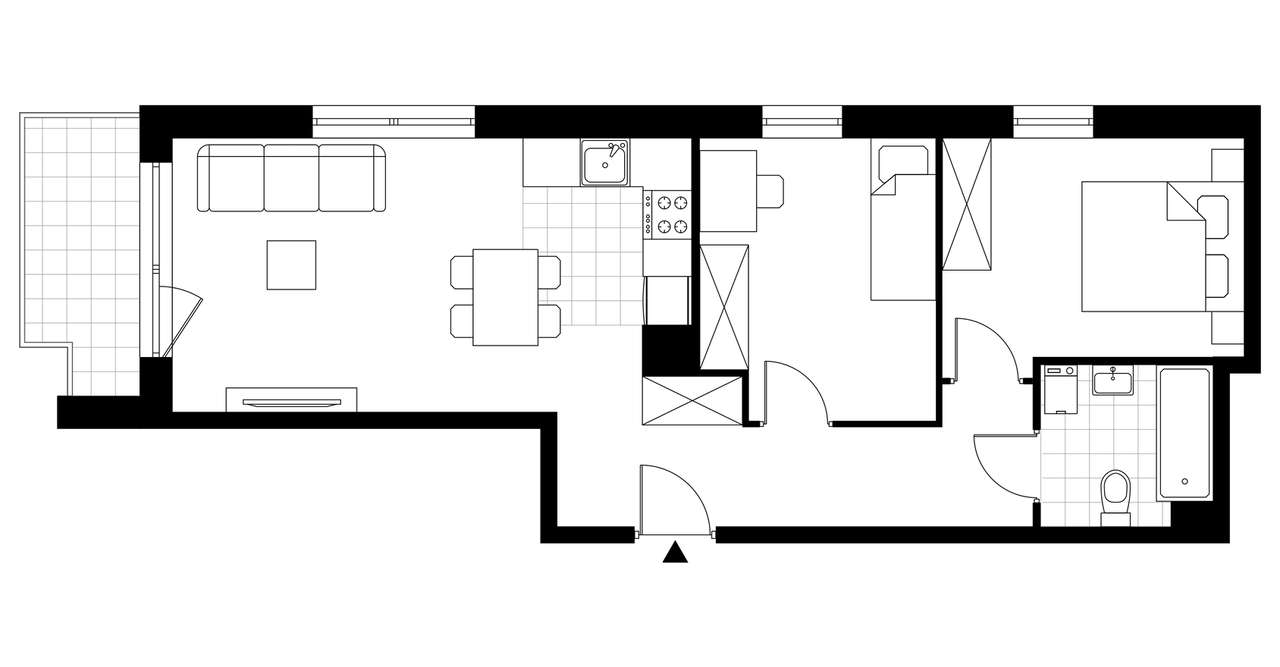 3-pokojowe mieszkanie 52m2 + balkon Bezpośrednio - Pełny obrazek: 3/8