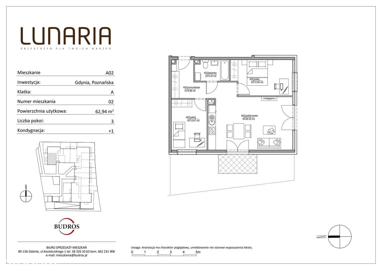 3-pokojowe mieszkanie 62m2 + ogródek - Pełny obrazek: 2/9