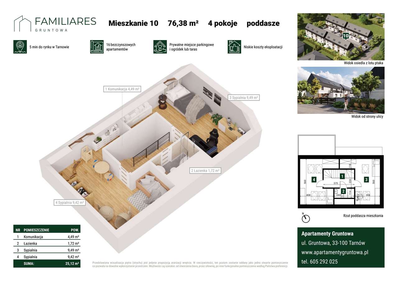 4-pokojowe mieszkanie 76m2 Bezpośrednio - Pełny obrazek: 3/8