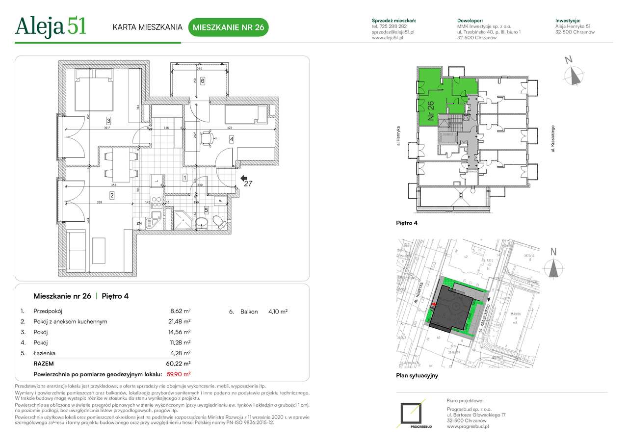 Aleja 51 | mieszkanie 3-pok. | nr 26 - Pełny obrazek: 2/5