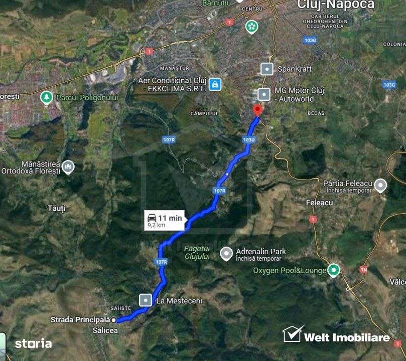 Teren Salicea, acces bun, utilitati, zona de case noi, 2350 mp, 23m x - Imagine principală: 3/3