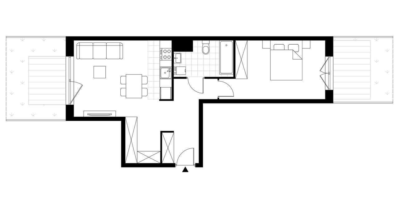 2-pokojowe mieszkanie 49m2 + 2 ogródki - Pełny obrazek: 3/8
