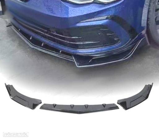 SPOILER LIP FRONTAL PARA VOLKSWAGEN VW GOLF 8 R LINE PRETO BRILHANTE - 1