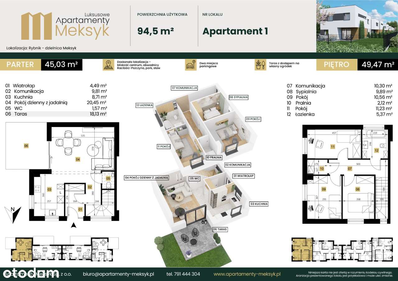 Dwupoziomowy apartament z dużym ogródkiem blisko centrum przy parku - Pełny obrazek: 3/8