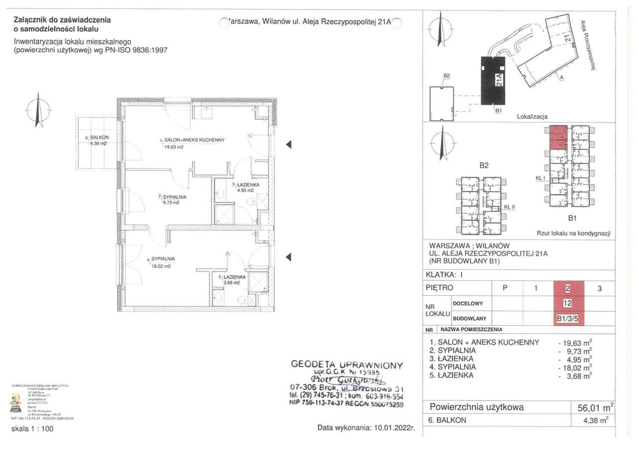 3-pokojowe mieszkanie 56m2 + balkon - Pełny obrazek: 2/7
