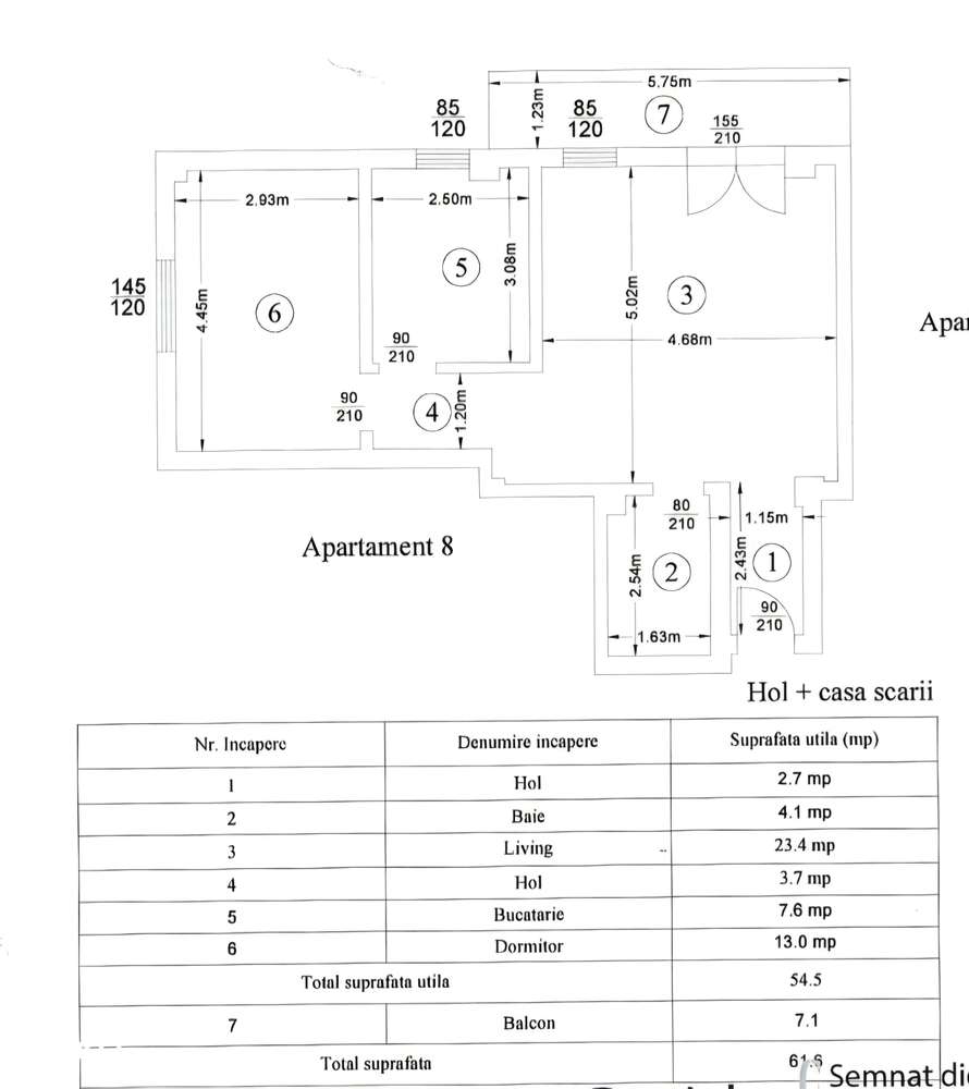 Apartament 2 camere et 1  62 mp Mobilat Parcare Valea Adanca 5 Drumuri-9