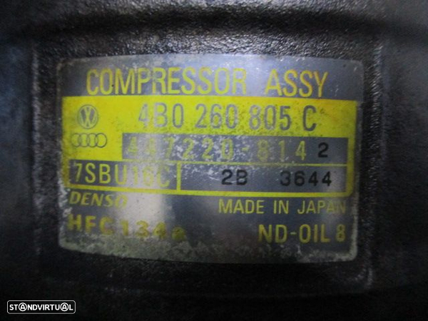 Compressor AC 4B0260805C AUDI A6 1999 2,5TDI AUDI A4 (8D) PHASE 2 1999 2.5TDI V6 24V 4X4 150CV 4P PRETO DIESEL DENSO - 4