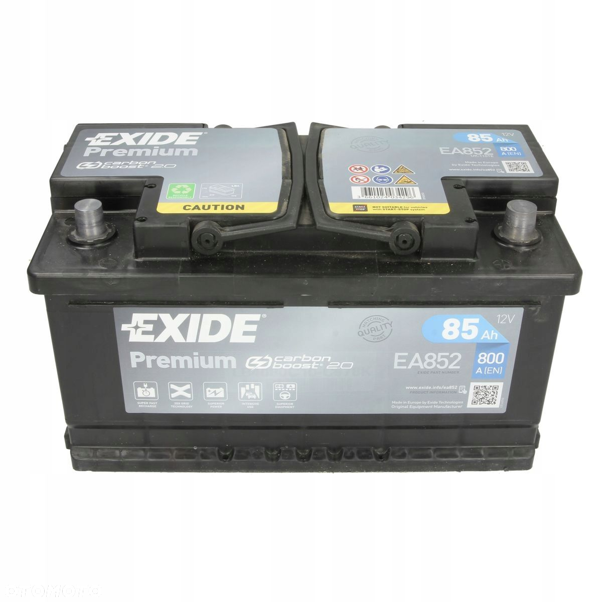 Akumulator Exide Premium 85Ah 800A EA852 MOŻLIWY DOWÓZ MONTAŻ - 4