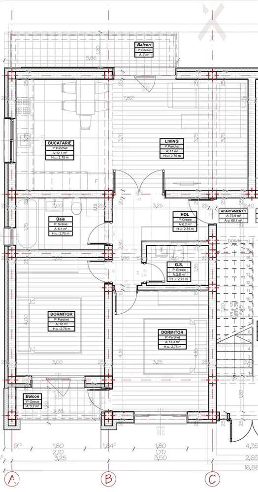 Apartament 3 camere, 68 mp, 2 bai, Breazu Copou - Imagine principală: 5/6