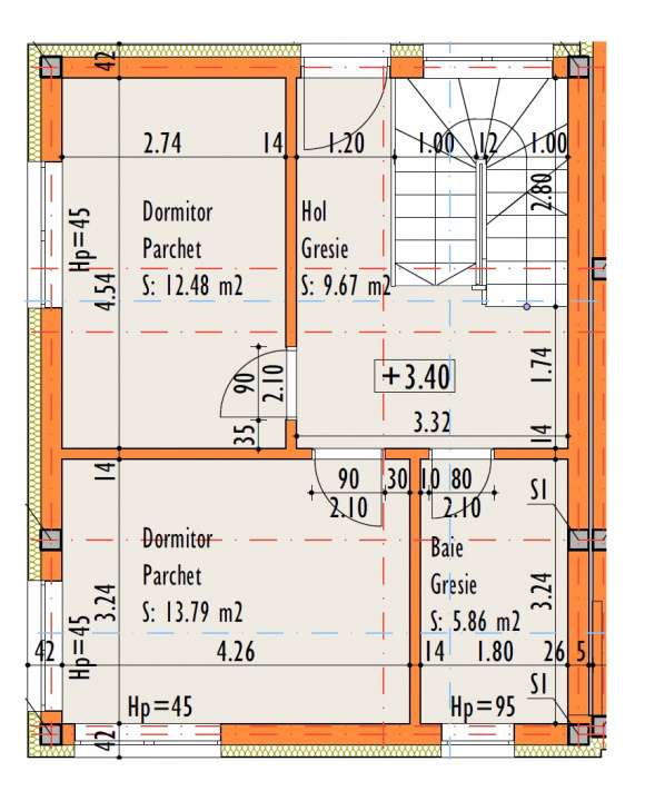 Casa cuplata, 168 mp utili, teren 200 mp – Dambul-Rotund-5